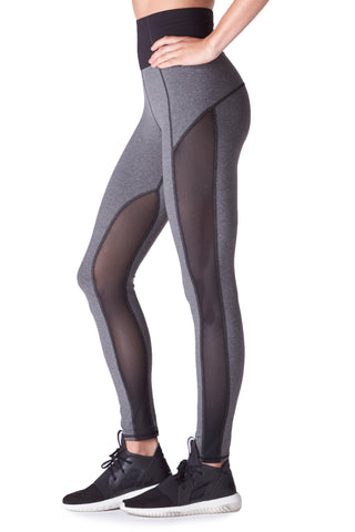 Summit High Waisted Legging - Heather Grey / Black