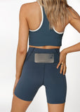 Mesh Phone Pocket Bike Short - Pale Indigo