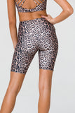 High Rise Biker Short Leopard