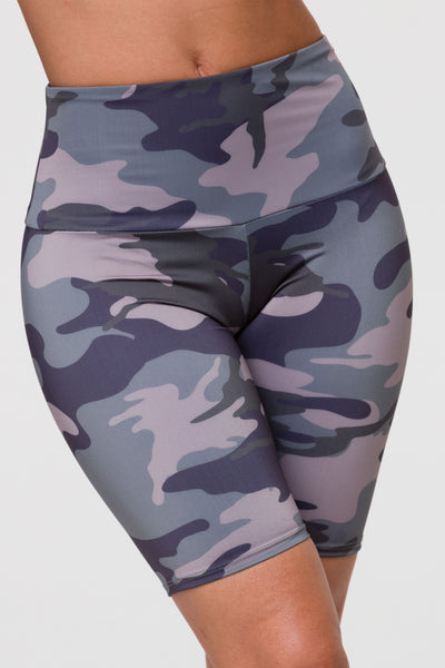 High Rise Biker Short Combat Camo