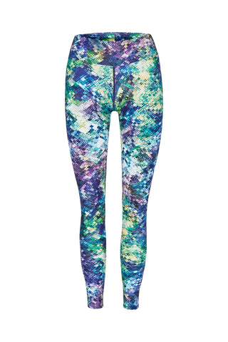 Glass Reflection High Waist Printed Yoga Legging - Full Length