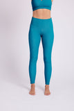 High Rise Rib Legging - Aquamarine