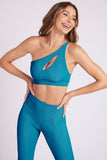 High Rise Rib Legging - Aquamarine