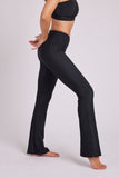 High Rise Rib Studio Flare Leg Pant - Black