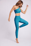 High Rise Rib Legging - Aquamarine