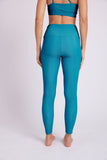 High Rise Rib Legging - Aquamarine