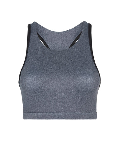 Alyssa Sports Bra - Black Herringbone