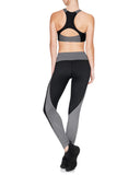 Layla Zippered Sports Bra - Black / Grey