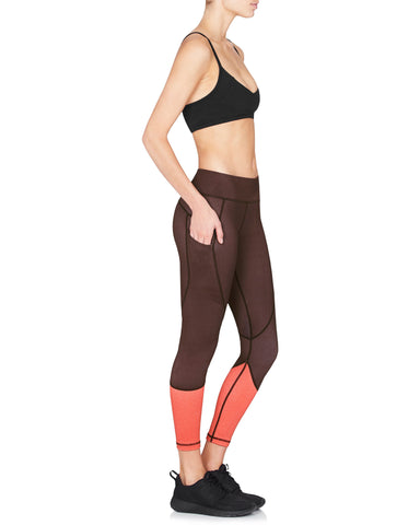 Riley 7/8 Compression Tight - Black Cherry Herringbone