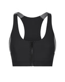 Layla Zippered Sports Bra - Black / Grey