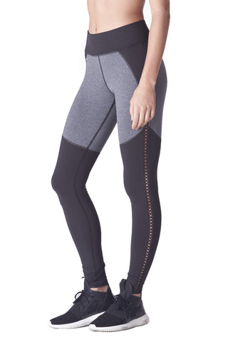 Barre Legging - Black/Heather Grey