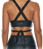 She Shimmers Wrap Crop - Black
