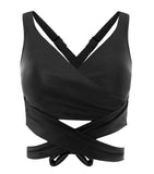 She Shimmers Wrap Crop - Black