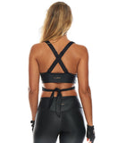 She Shimmers Wrap Crop - Black