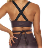 She Shimmers Wrap Crop - Raisin