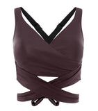 She Shimmers Wrap Crop - Raisin