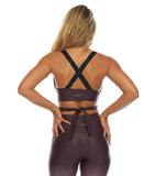 She Shimmers Wrap Crop - Raisin