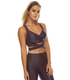 She Shimmers Wrap Crop - Raisin