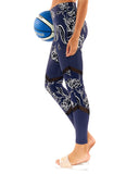 Wild Flower Splice Legging - Navy