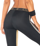 Disco City Stripe Legging - Black Shiny