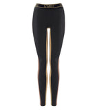 Disco City Stripe Legging - Black Shiny