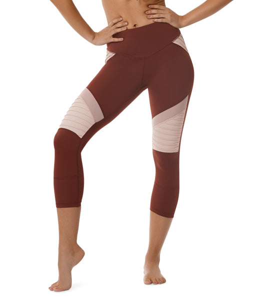 Perfect Days 3/4 Mesh Legging - Rust / Blush