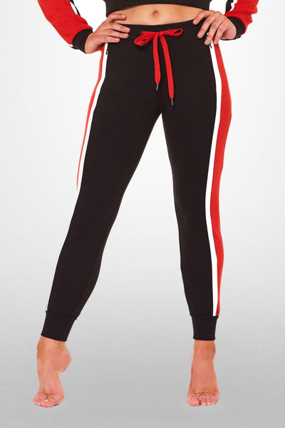 On Target Crop Pant- Black / Red