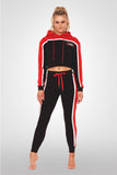 On Target Crop Pant- Black / Red