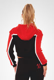 On Target Crop Sweater - Black / Red