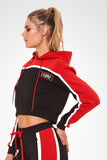 On Target Crop Sweater - Black / Red