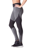 Moto Zip Legging - Heather Grey / Black