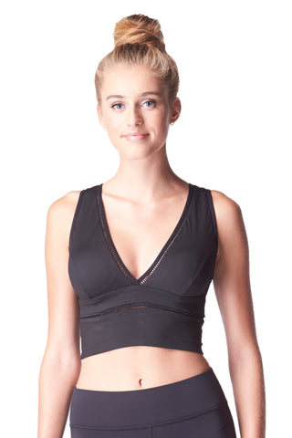 Plunge Crop Top - Black