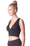 Plunge Crop Top - Black