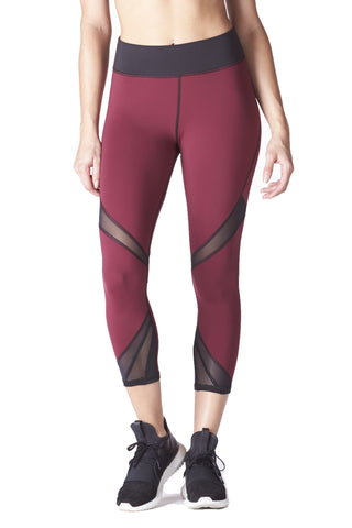 Radiate Crop Legging - Shiraz/Black