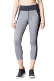 Stardust Crop Legging W/ Pocket - Heather Grey / Cobalt Blue